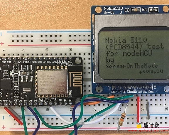 在nodemcu上使用诺基亚5110显示屏(Nokia5110 LCD)