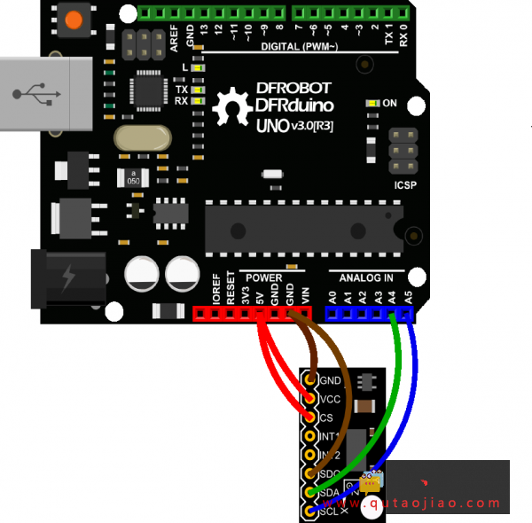 Arduino惯性测量传感器-ADXL345 三轴加速度角度传感器