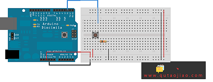 Arduino内置教程-数字-按键消抖