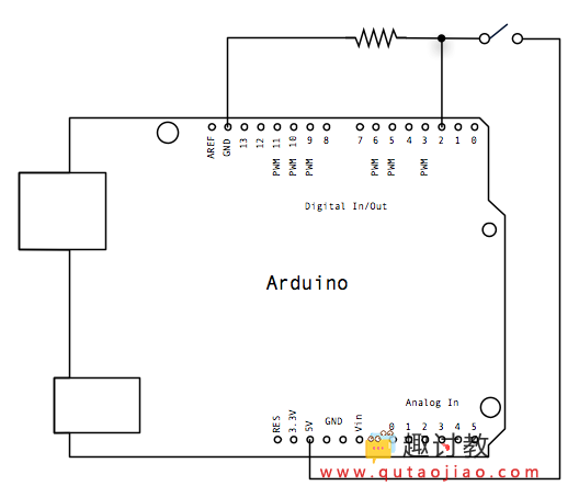 Arduino内置教程-数字-按键