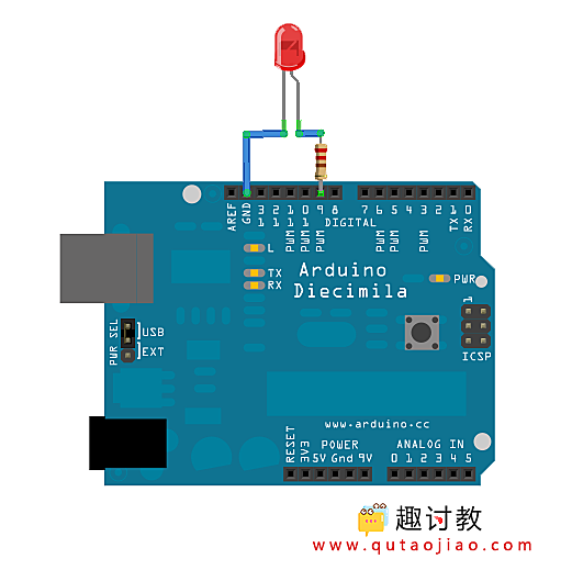 Arduino内置教程-模拟-PWM呼吸灯