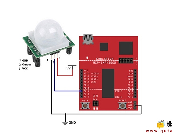 （六）msp430进阶：PIR传感器与MSP-EXP430G2 TI Launchpad连接