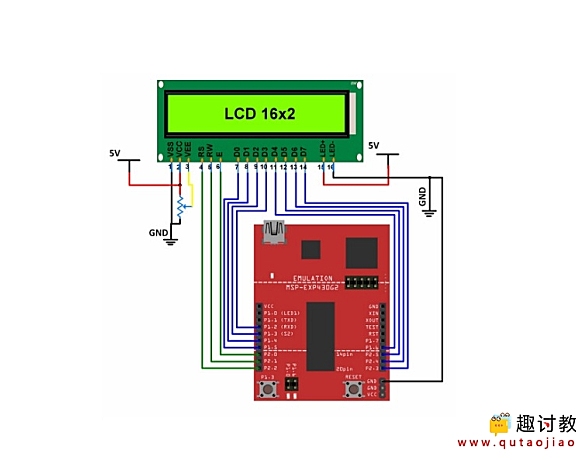 （四）msp430进阶：LCD 16×2与MSP-EXP430G2 TI Launchpad连接