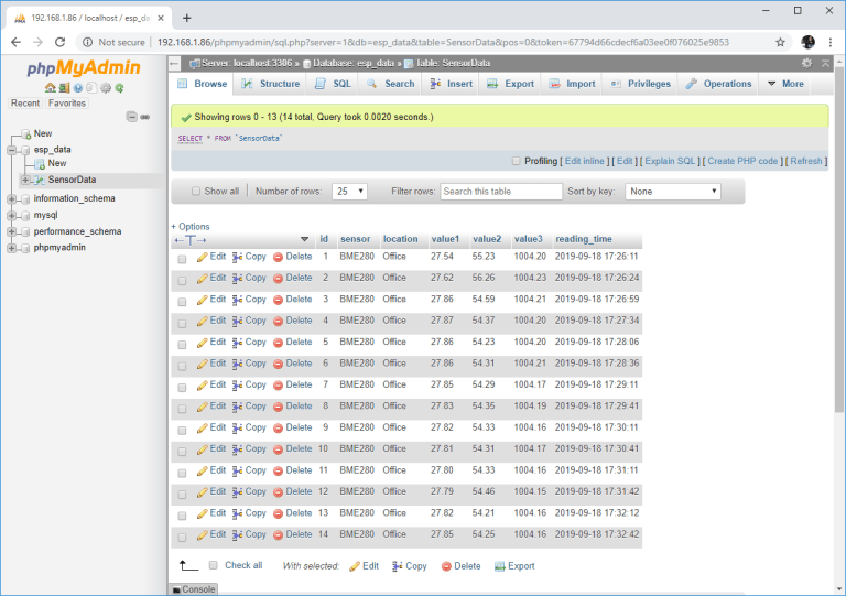 ESP32 / ESP8266将数据发布到Raspberry Pi LAMP Server