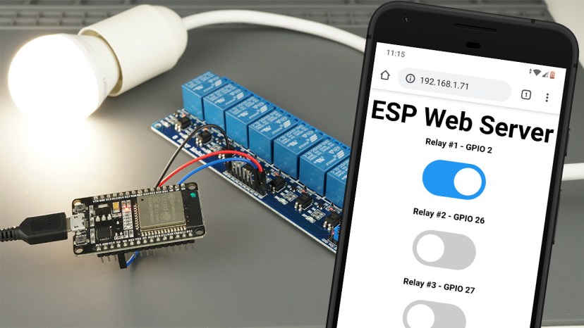ESP32 继电器模块 – 控制交流电器(Web 服务器)