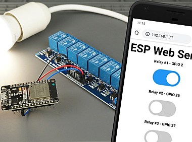 ESP32 继电器模块 – 控制交流电器（Web 服务器）