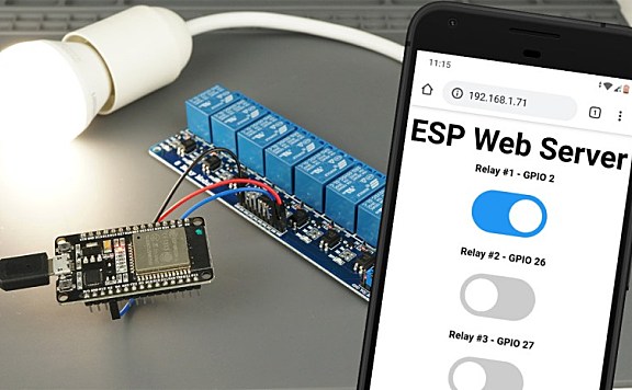ESP32 继电器模块 – 控制交流电器（Web 服务器）