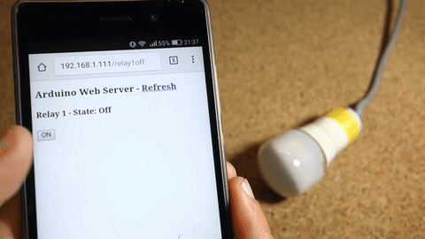 带中继的Arduino以太网Web服务器