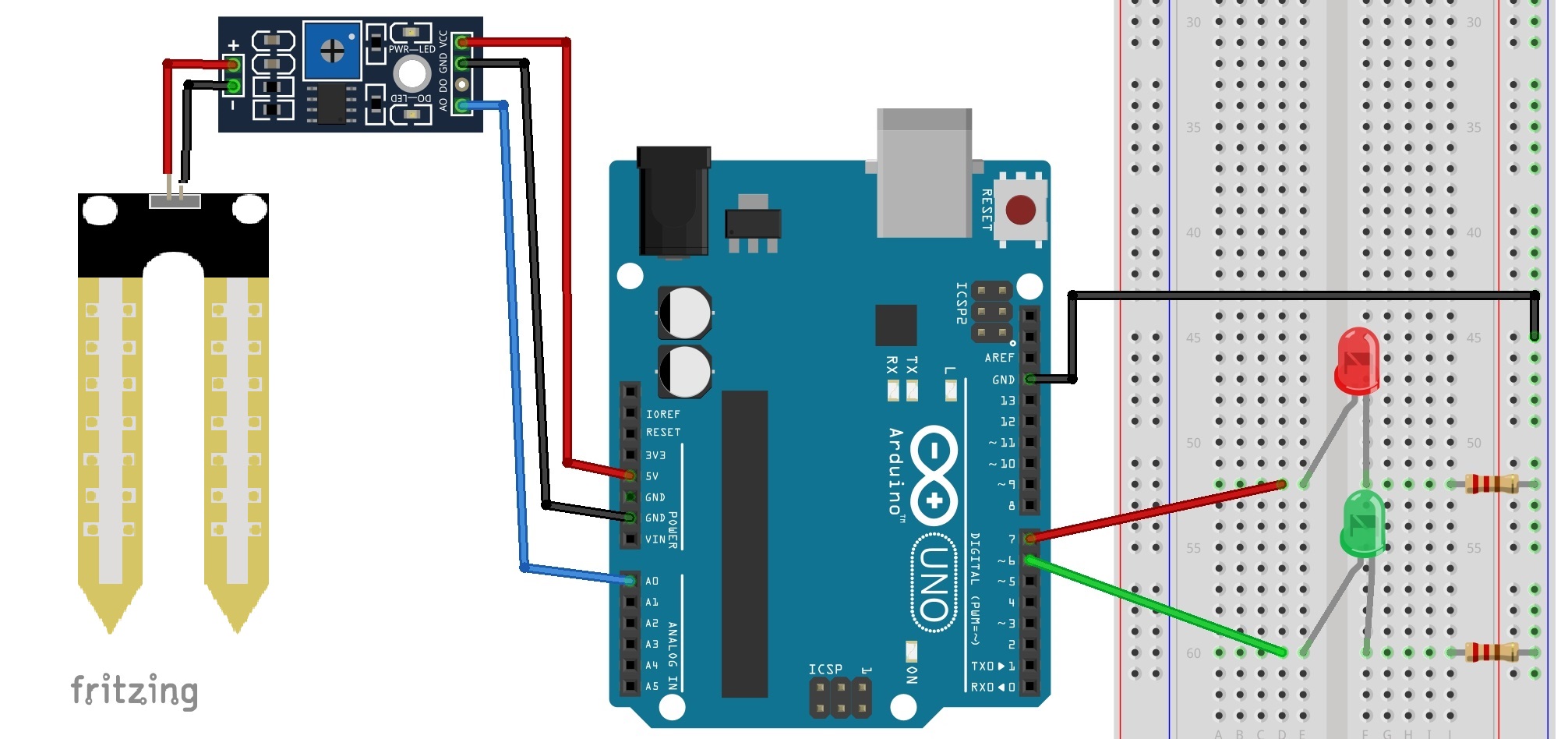 土壤湿度传感器YL-69或HL-69 - Arduino 使用教程